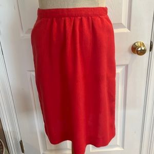 linen pencil skirt pockets red vintage Women’s Size 11 12 S